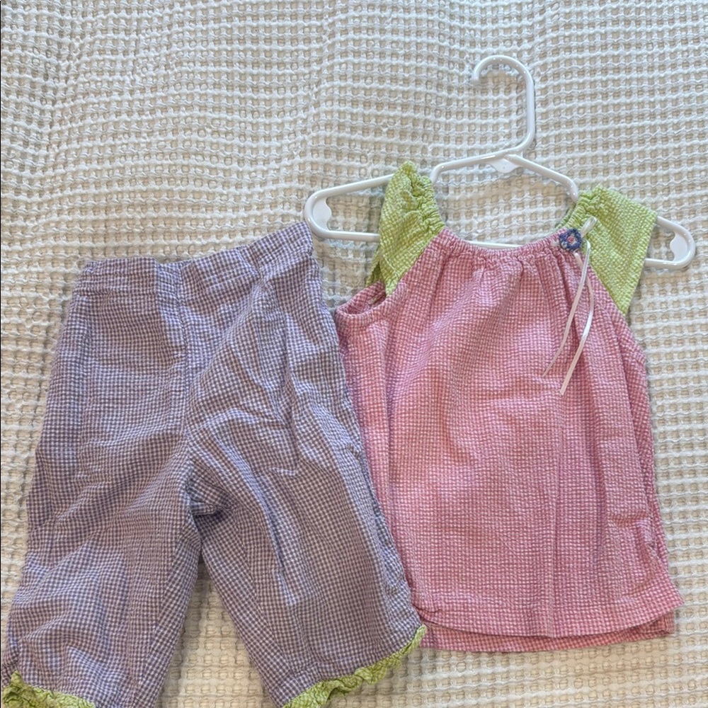 Children's Pink and Green Gingham Outfit